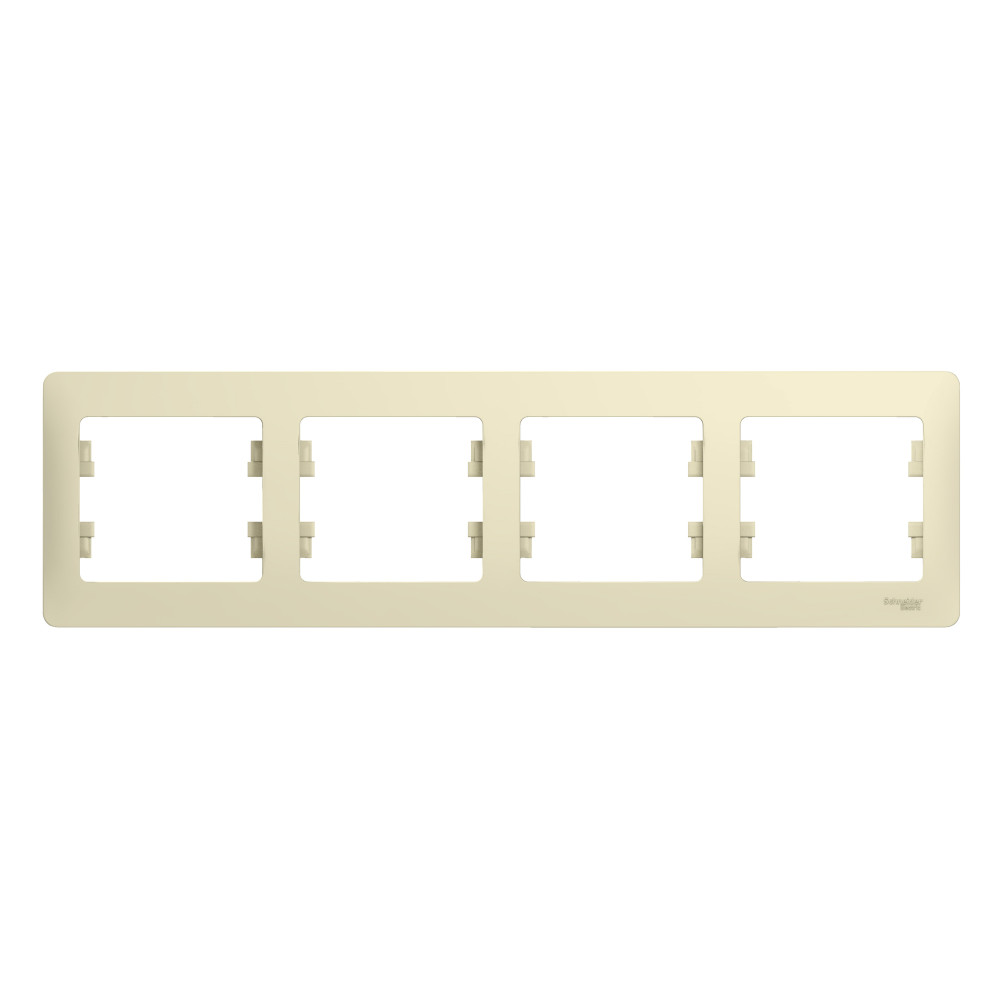 GSL000204 GLOSSA бежевый Рамка 4-местная гориз.