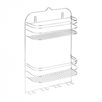 Полка 2-х ярусная настенная прямоугольная 29,5*46*11,5 см