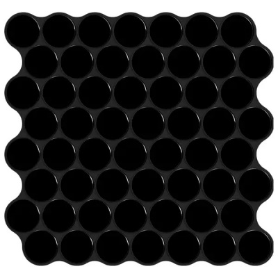 LT81-14050 Наклейка декоративная 3D мозаика Черная роса 25х25 см 4 шт