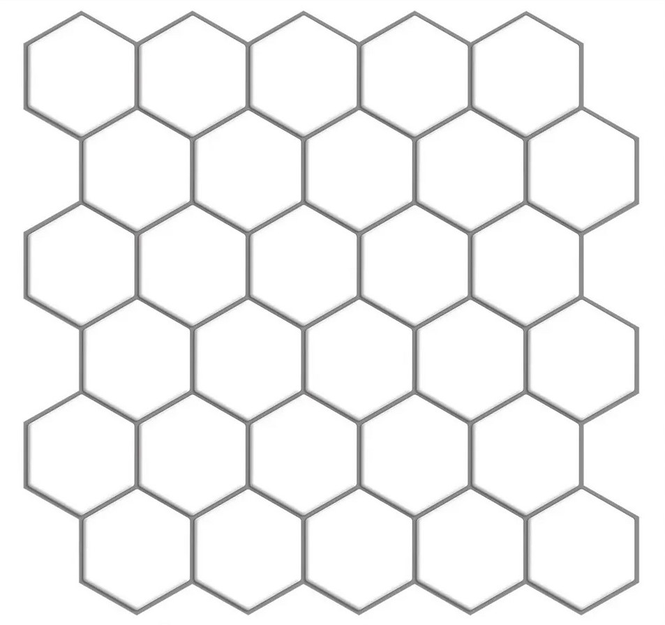 LT31-14063 Наклейка декоративная 3D мозаика Белые соты 25х25 см 4 шт