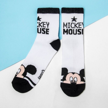 Носки "Mickey Mouse", Микки Маус, белый, 16-18 см   
