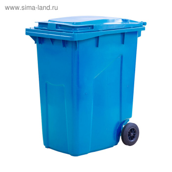 Контейнер мусорный на 2-x колесах с крышкой 360 л синий   