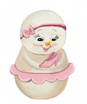 Новогодняя фигурка снеговика "Девочка и туфелька"  арт.41742 (8см, керамика) 