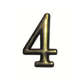 Номер  дверной "4" пластик  РВ (золото) MARLOK