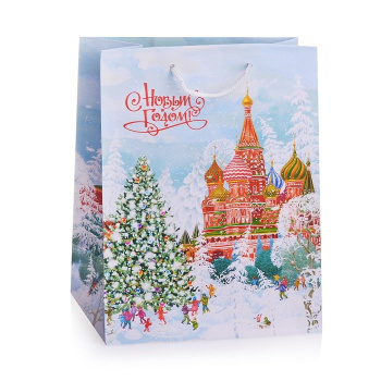 Бумажный пакет  "Кремль", с ламинацией, с шириной основания 17,8 см, 33*45