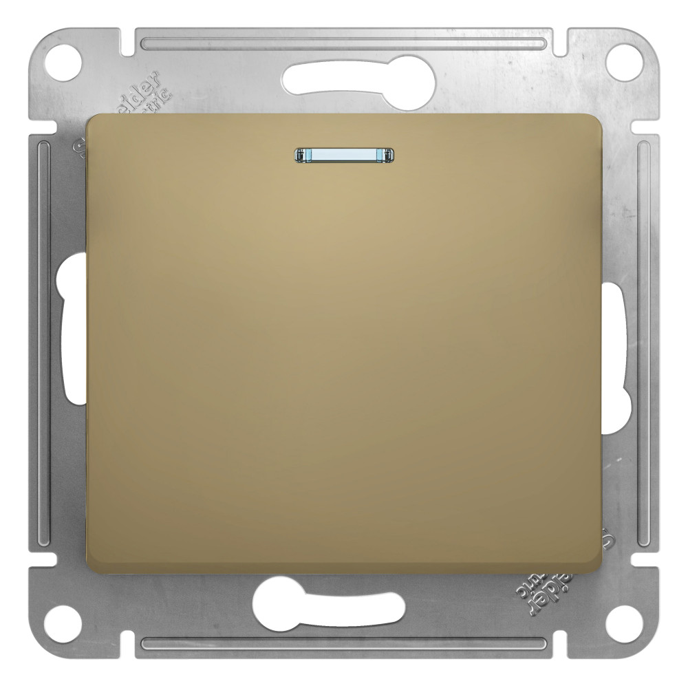 GSL000413 GLOSSA титан Выключатель СП 1кл. с подсветкой 10А механизм