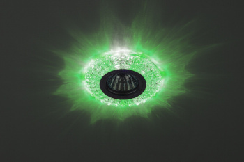 Светильник точ.галог.DK LD2 SL/GR+WH декор cо светодиодной подсветкой (зеленый+белый), прозр ЭРА****