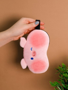 Маска для сна гелевая "Animal pig" pink