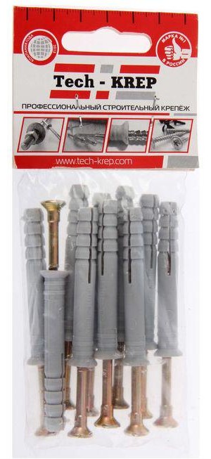 112715 Дюбель-гвоздь 8 х60 потай манжета полипропилен (20шт) - коробка с ок СФ