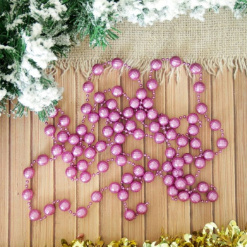 Бусы на елку 270 см фиолет новогодний микс   