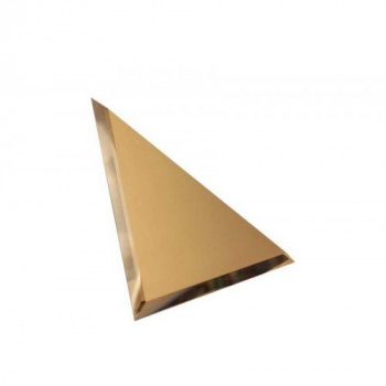 Плитка треугольная зеркальная бронзовая с фацетом 10мм - 180х180 мм