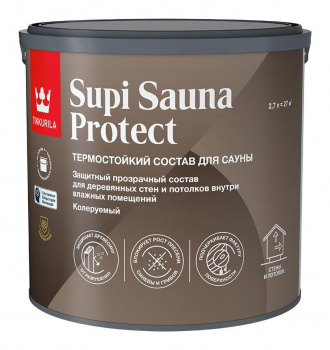 Защитный состав для сауны Tikkurila Supi Protect полуматовый EP 2,7л