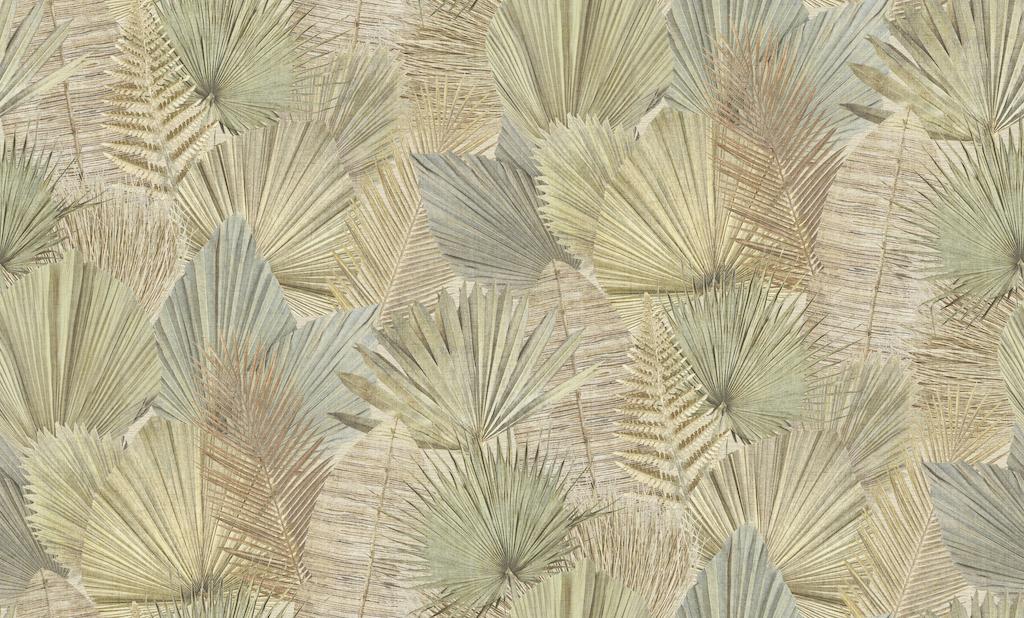 647549 Обои флизелиновые Holiday, мотив бежевый-зелёный 1,06х10м.