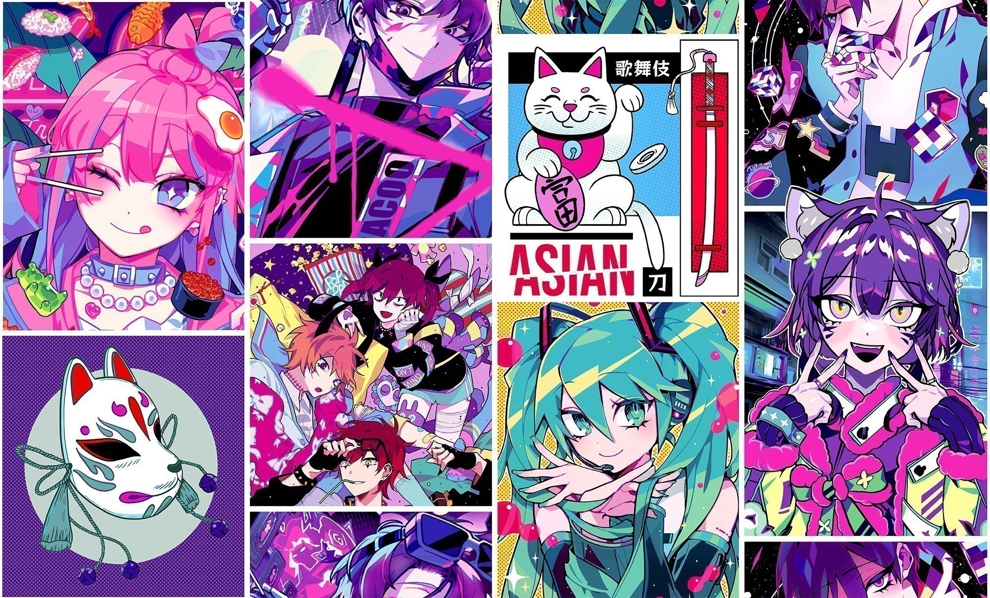 88191-10 Обои флизелиновые Anime, мотив фиолетовый 1,06х10м