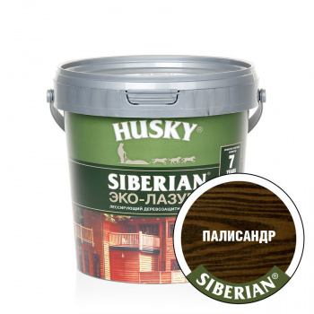 Эко-Лазурь для дерева акриловая Husky Siberian полуматовая палисандр 0,9л