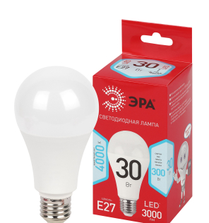 Лампа светодиодная ЭРА RED LINE LED A70-30W-840-E27 R 30Вт груша нейтральный белый свет Е27