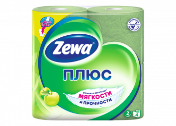Бумага туалетная "Zewa Plus" 2-х сл. с аром. яблока 4