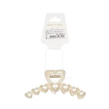 Заколка для волос Pretty Girl 24-10020-3 "7 жемчужных сердец" 10,5 см