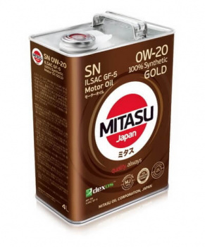 Масло моторное 0W20 SN MITASU GOLD 4л синтетическое!!