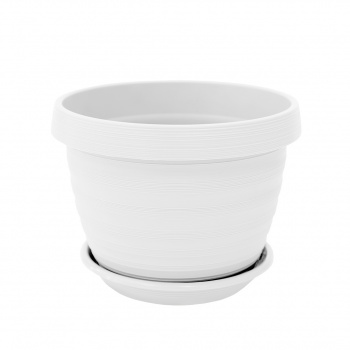 Горшок пластиковый "Толедо", D 20, белый с поддоном