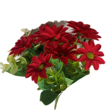 Цветы искусственные Летнее вдохновение Хризантемы 30см Цвет: красный