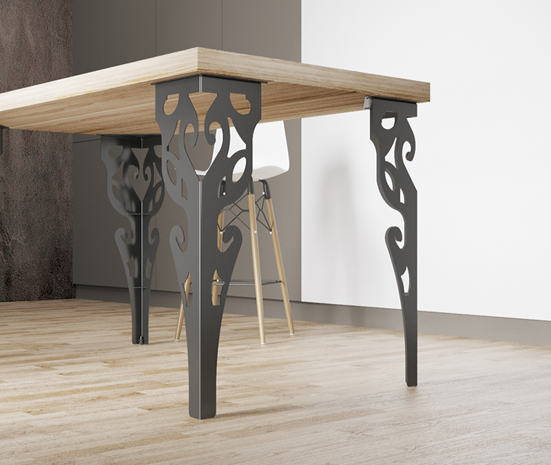 NS.13.720.9005 Опора мебельная КАЛЬЯРИ отделка Чёрный бархат, регулируемая Н.720