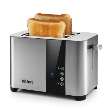Тостер Kitfort КТ-2047, 850 Вт, 7 режимов прожарки, 2 тоста, серый 7602846