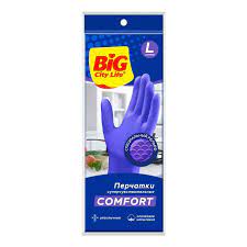 Перчатки ФБ BIG City латексные Суперчувствительные фиолетовые L