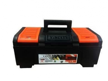Ящик для инструментов Boombox 16"" (39*22*16см) пластик, доп съемный лоток, черн/оранж.