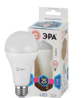 Лампа светодиодная ЭРА STD LED A65-25W-840-E27 25Вт груша нейтральный белый свет Е27