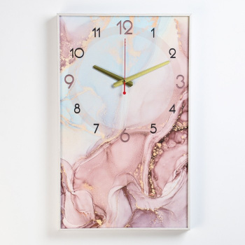 Часы настенные Кухня "Розовый мрамор", 35х57 см.