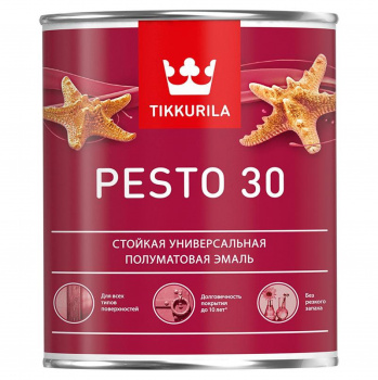 Эмаль алкидная Tikkurila Pesto 30 полуматовая база С бесцветная 0,9л