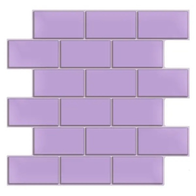 LT91-14085 Наклейка декоративная 3D мозаика Пурпурный кирпич 25х25 см 4 шт