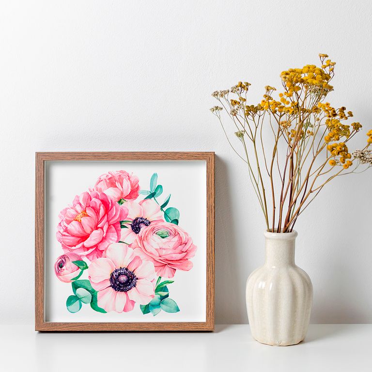 ПР-049 Постер в раме Цветы, размер 350х350
