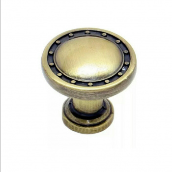 Ручка-кнопка, 27 мм, Д28 Ш28 В25, античная бронза