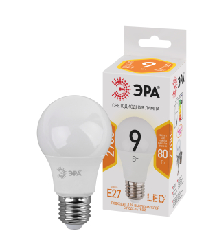 Лампа светодиодная ЭРА STD LED A60-9W-827-E27 9Вт груша теплый белый свет Е27
