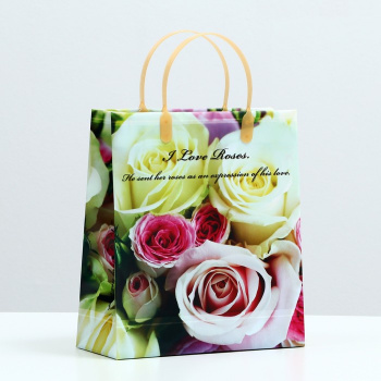 Пакет "Нежные розы", мягкий пластик, 26 x 23 см, 100 мкм 