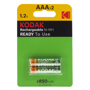 Аккумуляторы NiMH (никель-металлгидридные) Kodak HR03-2BL 850mАh 2шт