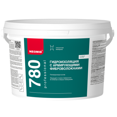 Гидроизоляция Neomid с армирующими фиброволокнами для влажных помещений 3кг