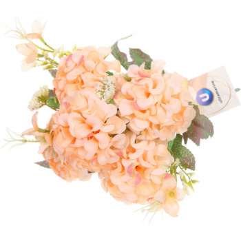 Цветы искусственные Летнее вдохновение Гортензия 30см Цвет: персиковый