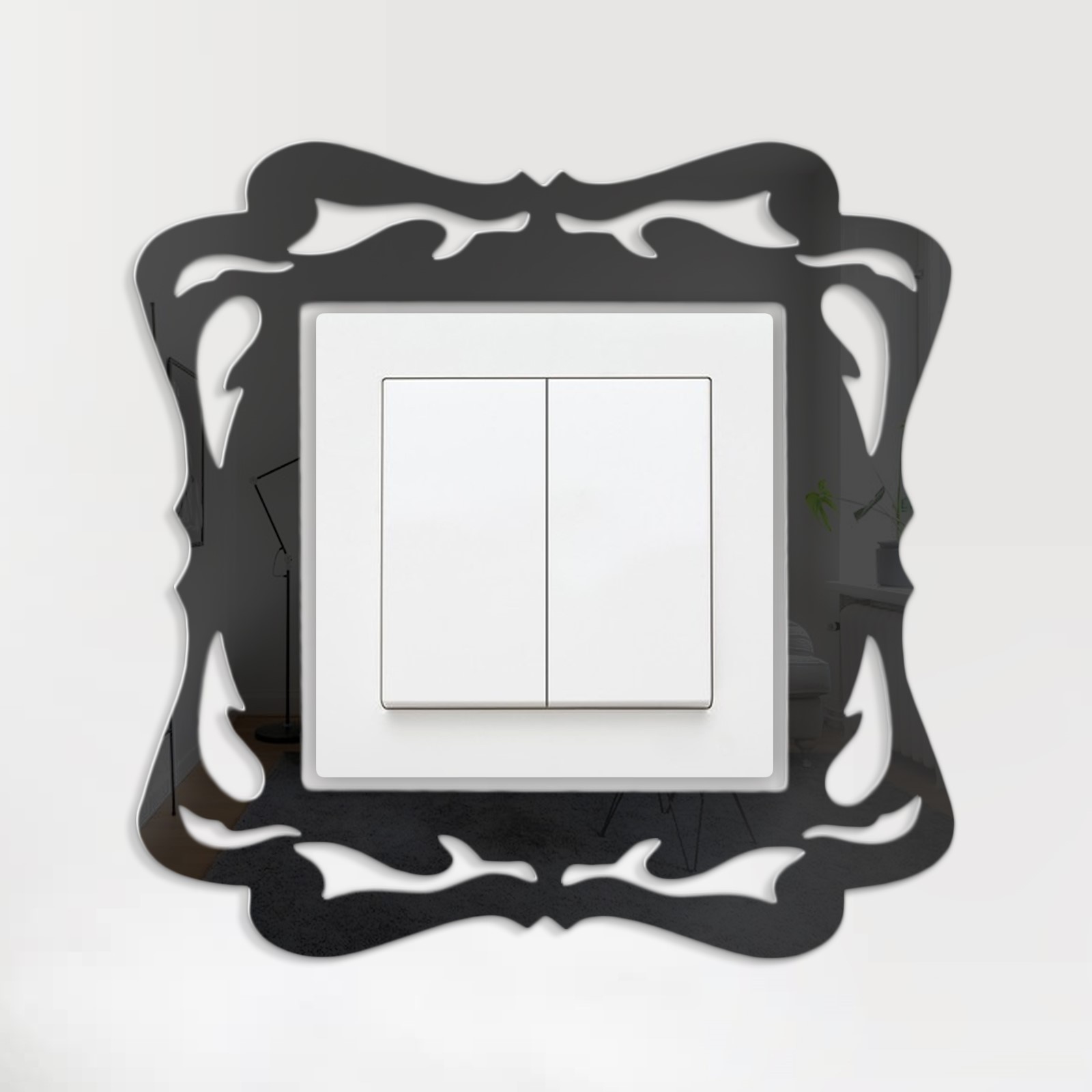 7111651 Наклейка на выключатель из акрила 15х15 см, цвет черный