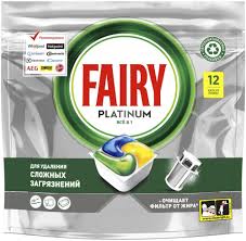 Капсулы FAIRY Platinum All in 1 для посудомоечных машин Лимон 12шт