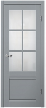 Полотно дверное остекленное ПВХ C04 600 эмалит серый МАТОВОЕ СТЕКЛО