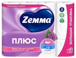 Бумага туалетная ZEMMA Плюс Сирень 2-сл. 12 рул 