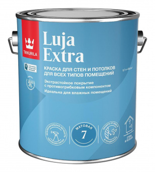 Краска моющая экстра-стойкая Tikkurila Luja Extra матовая база А белая 2,7л