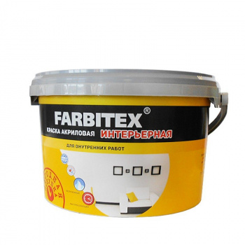 Краска "FARBITEX" акриловая интерьерная, 3кг