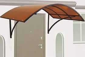 Козырек из поликарбоната LAKSI арочный 1650 (1400)*1050*800 мм коричневый