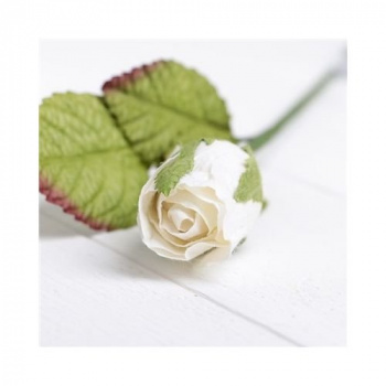 Цветок искусственный "Роза" белая 40 см 