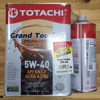 Моторное масло TOTACHI Grand Touring SN 5W40 Синтетика 4+1Л 