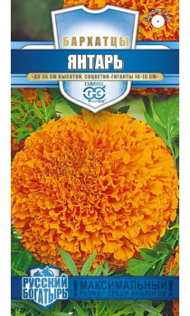 Бархатцы пр. Янтарь (30 см) (Тагетес) 0,1 г, серия Русский богатырь Н18